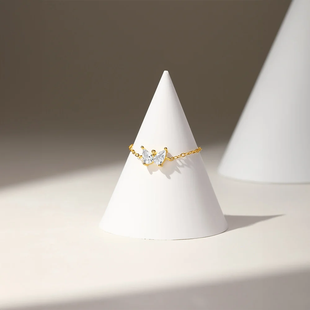 مساعد 925 فضة جميلة فراشة الزركون خواتم للنساء قابل للتعديل سلسلة خواتم INS كوريا العصرية مجوهرات هدايا 1 قطعة