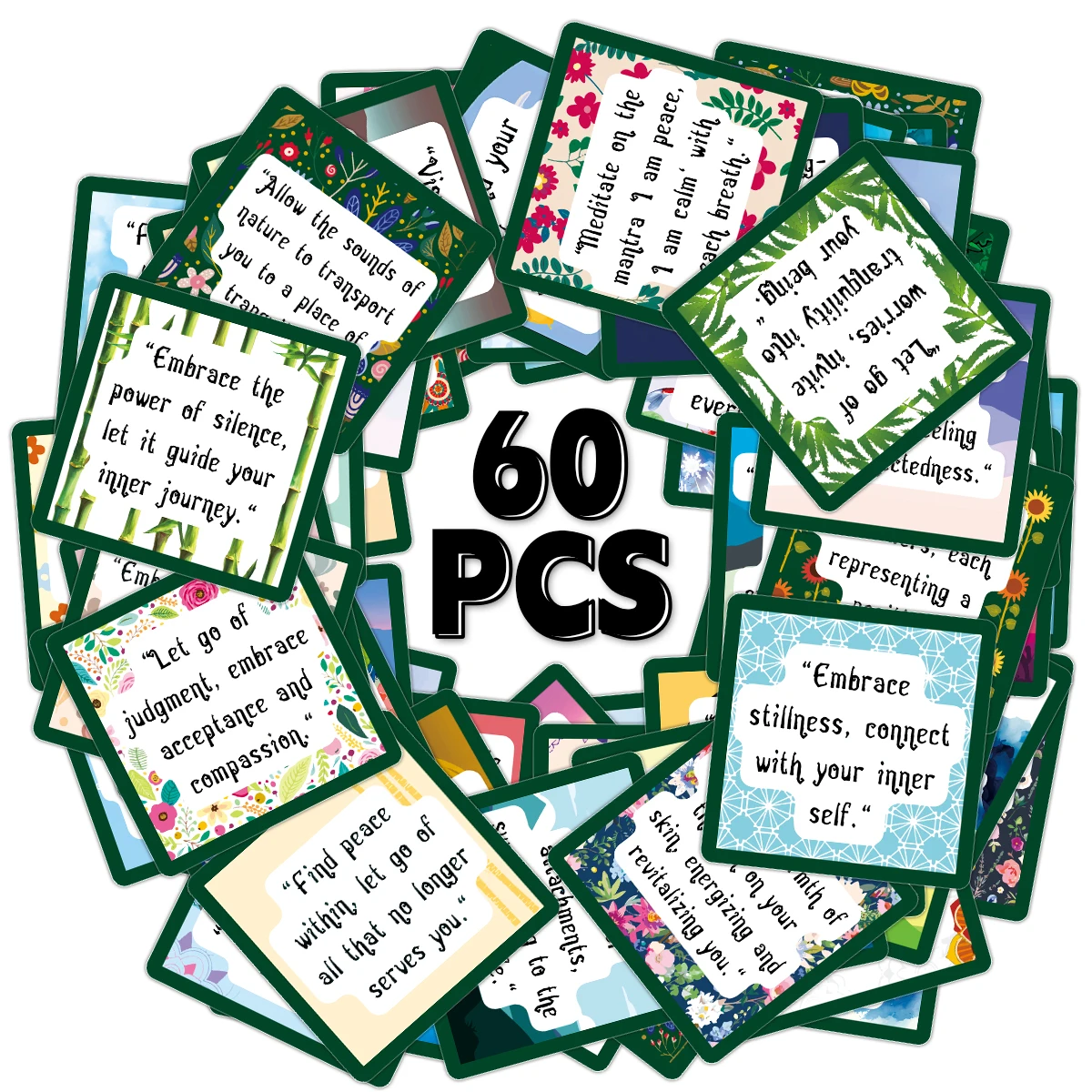 60 Stück Affirmations-Meditationskarten mit Inspirationstext für spirituelle Heilung, Anfänger, Freunde, Geschenke, Familienparty-Brettspiel