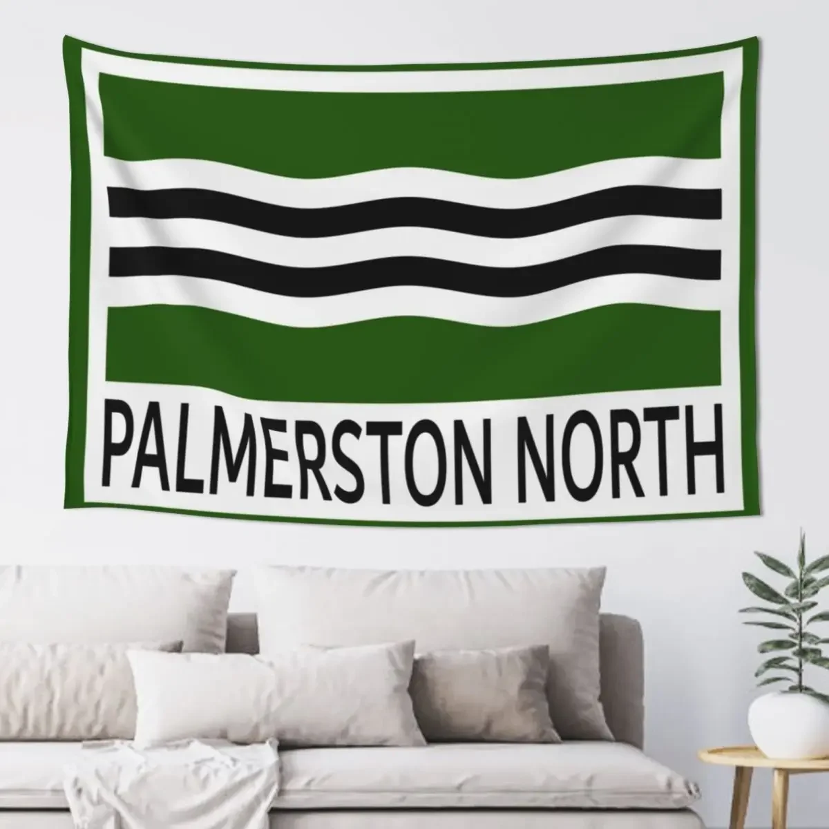 Palmerston North Flag and Name Tapestry House Decorations Room Decore Aesthetic Tapestry