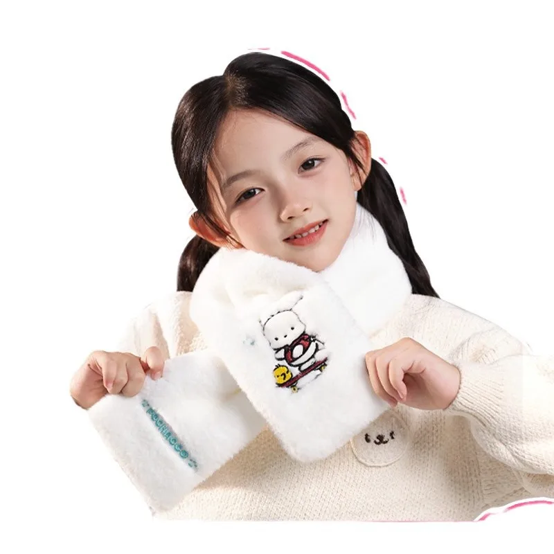 

Popular plush neck scarves for children in fall and winter with Melody and Kuromi patterns for baby boys and girls
