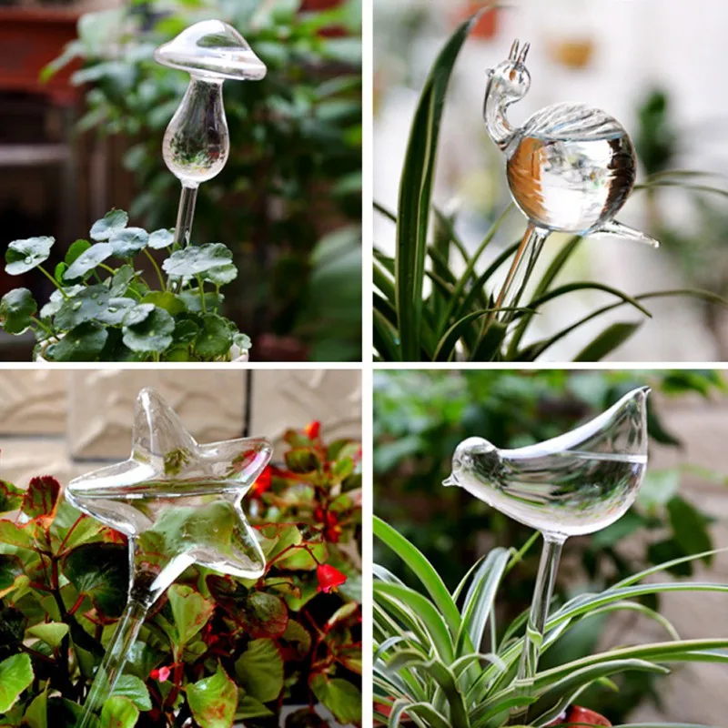 8 Styles Houseplant Automatic Self Watering Glass Bird Watering Cans Flowers Plant Decorative Clear Glass Watering Device