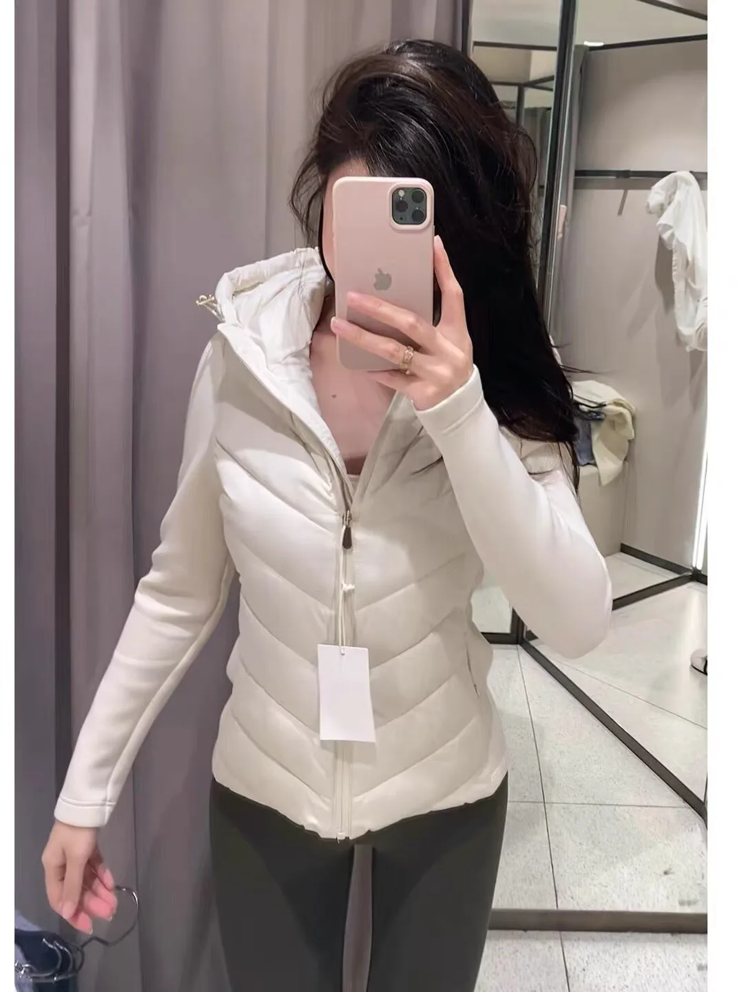 Chaquetas de Plumón con Capucha y Diseño de Parches Elegantes para Mujer, Otoño Invierno 2026, Parkas Ajustadas Cálidas de Color Verde Militar, Ropa de Abrigo