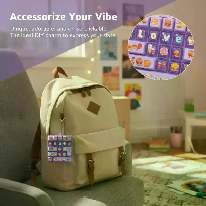 Purple Fidget Keyboard Toy With Cute Animal Patterns And Smooth Touch Perfect For Home Leisure Office Stress Relief
