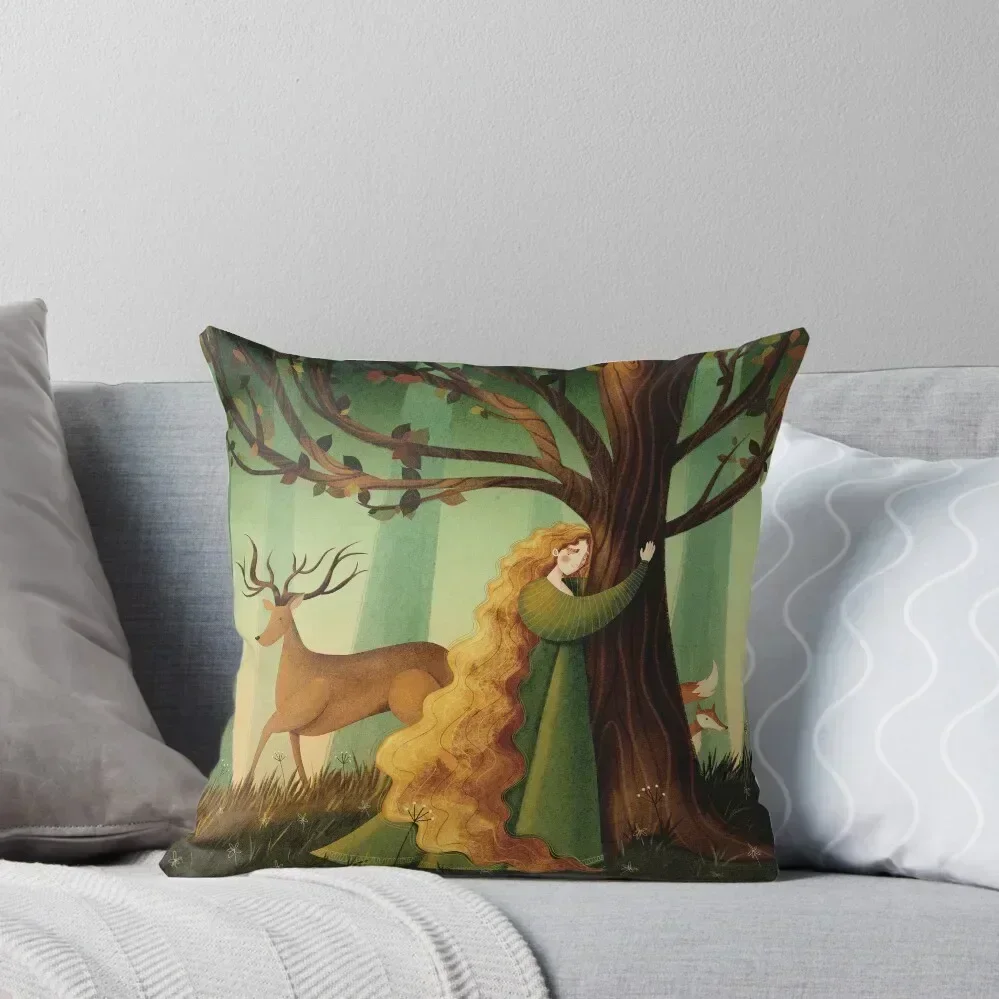 

The Green Lady Throw Pillow luxury sofa pillows luxury decor Room decorating items luxury covers pillow