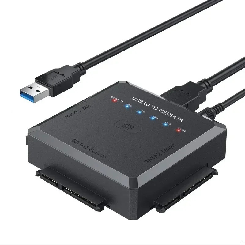 USB ke SATA IDE 3 IN 1 adaptor cocok untuk 3.5 2.5 HDD SSD, kabel Hard Disk eksternal mendukung 6Gbps tingkat transmisi tanggal kecepatan tinggi