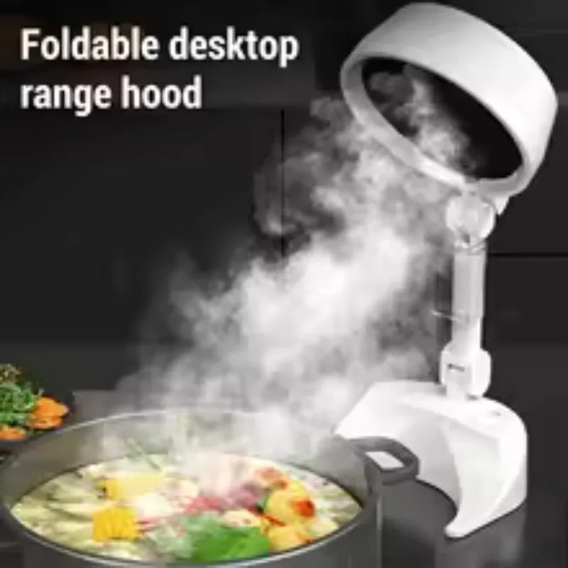 

Desktop Cooker Hood Tabletop Range Hood 8W 3 Speed Strong Suction Low Noise Multifunction Foldable Portable Kitchen Exhaust Fan