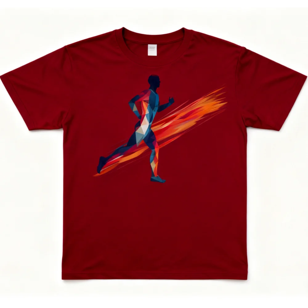 3D Sports Running Printed Men's T-shirt Leisure Fashion Crew Neck Short Sleeve Pullover Tops Daily Marathon Exercise Men Clothes