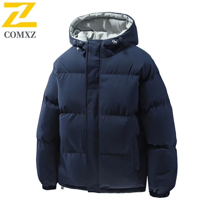 CoMXZ Homens Parker Casaco Grosso Quente Com Capuz Cor Sólida Esqui Ao Ar Livre Viagem Acolchoado Jaqueta 2025 Acampamento Jaqueta de Inverno de Alta Qualidade