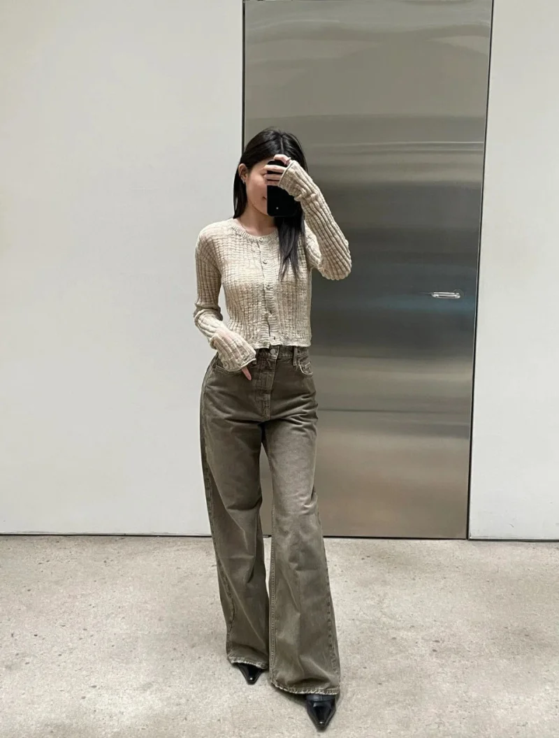 Brown 2024 Women Jeans High Waist Fashion American Vintage Streetwear Y2K Wide Leg Jean Female Denim Trouser Baggy Denim Pants