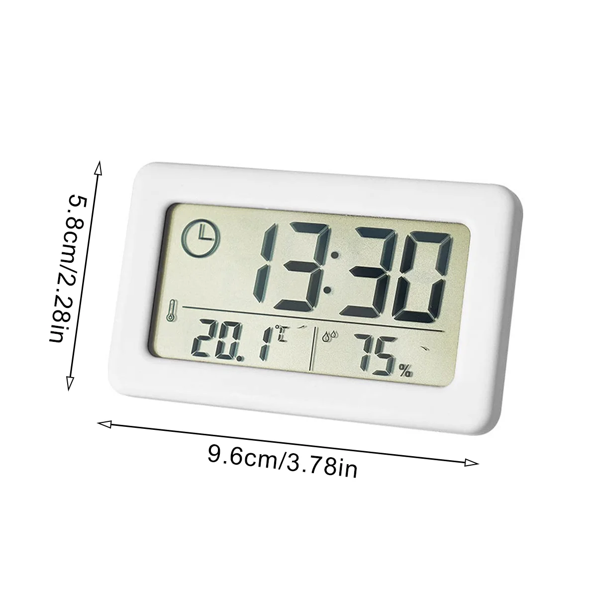 Mini Digital Clock 12/24H Battery Operated LED Clock Temperature Humidity Portable Table Clock Thermometer Hygrometer