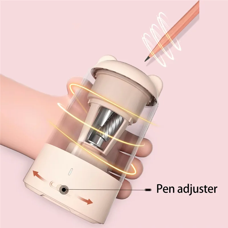

AT93-Automatic Electric Pencil Sharpener For Kids - Cartoon Design, Electric Rechargeable Pencil Sharpener