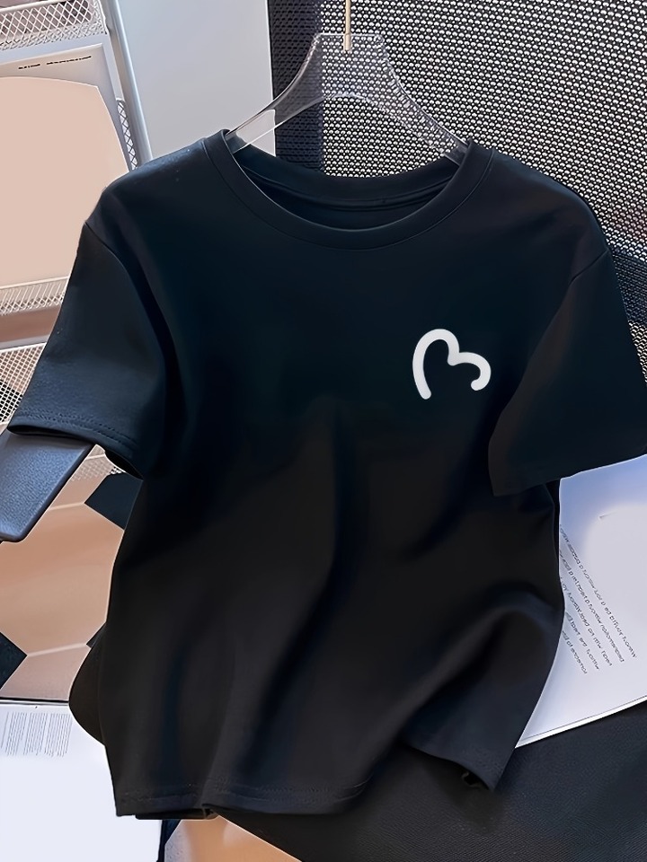  New Fashionable Cotton Loose-Fit Crew Neck Versatile Women's Comfortable Casual T-Shirt for Everyday Wear 