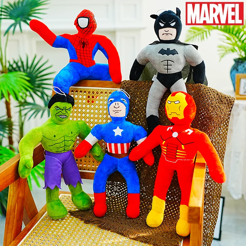 

Marvel Человек-Паук Железный Человек Халк Капитан Америка Грут Милый Креативный Мужской и Женский Аниме Мультяшный Узор Модная Плюшевая Игрушка