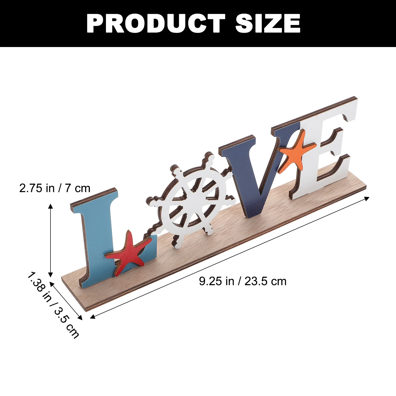 

Wooden Word Sign Mediterranean Style Home Decor Creative Wooden Desktop Ornament Marine Style Crafts Decoration Living Room