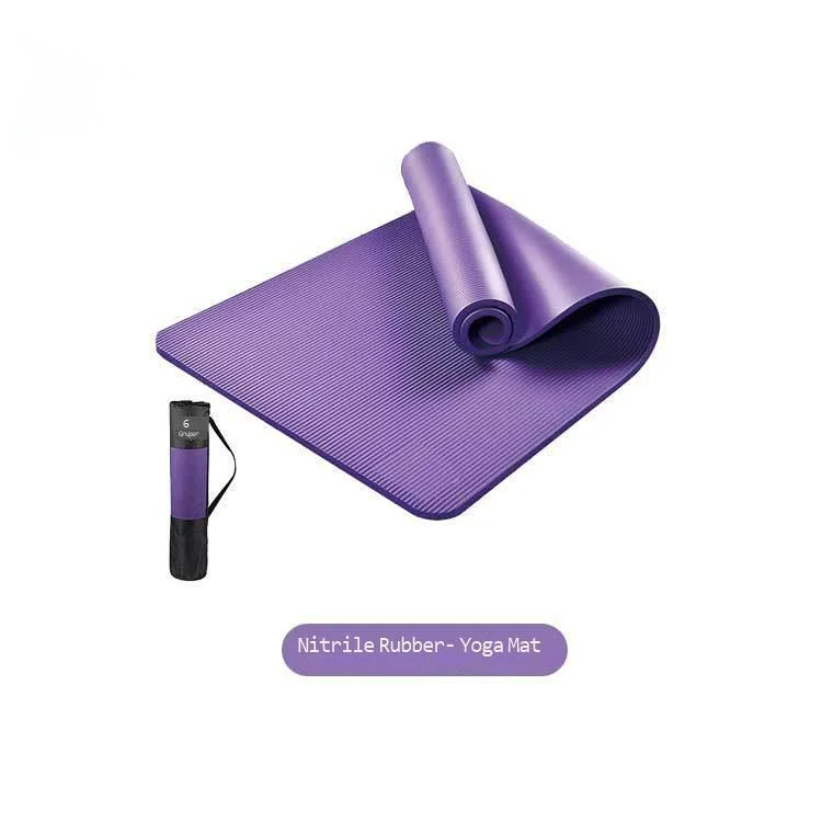 Extended and thickened NBR travel yoga mat for home use anti slip and widened sports and fitness mat shock-absorbing soundproof