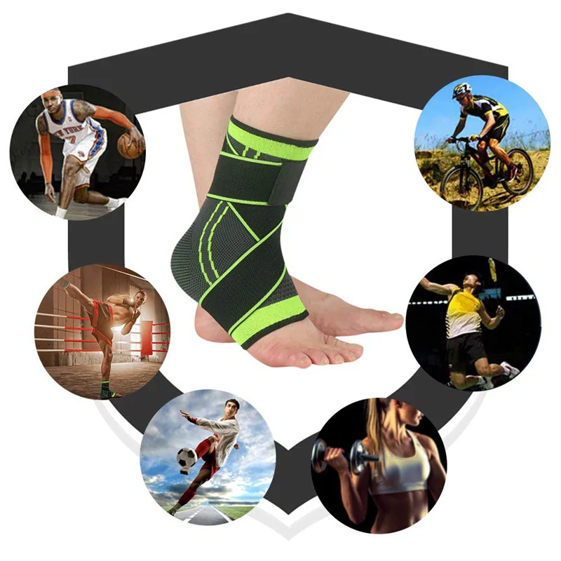 Adjustable Sports Ankle Brace Support Compression Ankle Protector Running Soccer Basketball Gym Ankle Stabilizer Bandage Strap