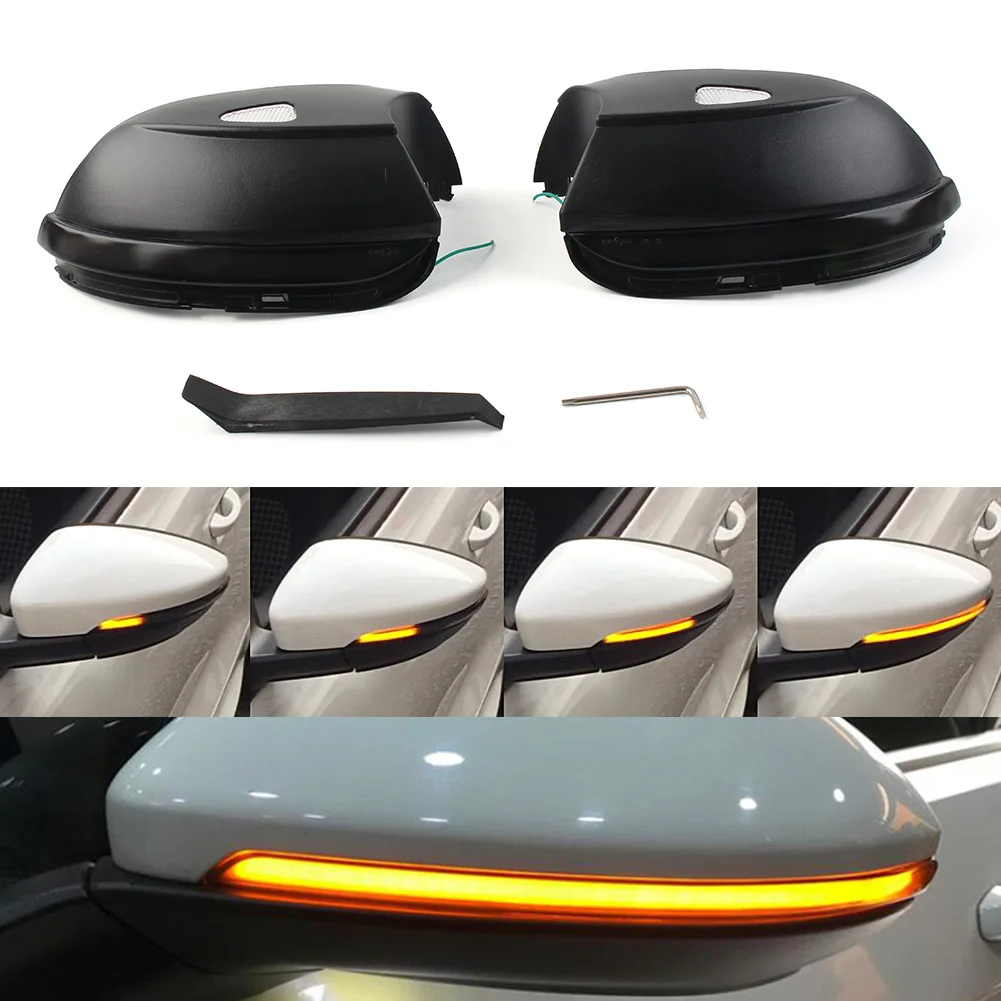 Car Side Mirror Indicator LED Dynamic Turn Signal Light Yellow+Blue For VW Scirocco MK3 Passat B7 CC EOS Beetle A5 Jetta MK6