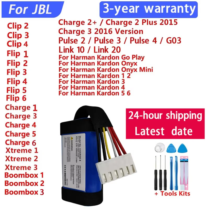 Original Speaker Battery For Harman Kardon Onyx Studio For JBL Charge Boombox Flip Pulse Xtreme 1 2 3 4 5 6 Go Play Onyx Mini