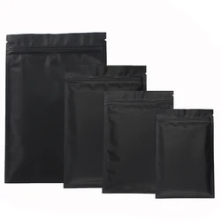 50/100pcs Matte Black Herb Powder Coffee Seeds Heat Sealing Pouches Smell Proof Aluminum Foil Party Gift Zip Lock Packaging Bags
