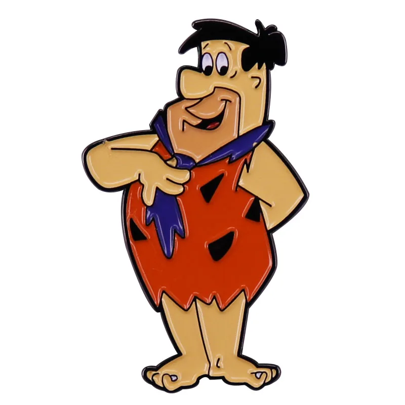 Decoração de desenho animado de alfinete de lapela com distintivo Fred-Flintstone
