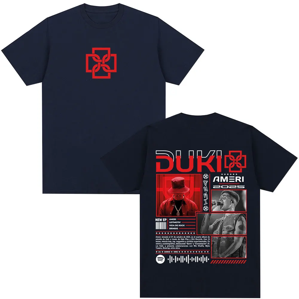 مغني الراب دوكي أميري جولة حول العالم 2025 ميرش تي شيرت الرجال النساء موضة الهيب هوب تي شيرت تقليدي القطن عادية كم قصير تي شيرت #2