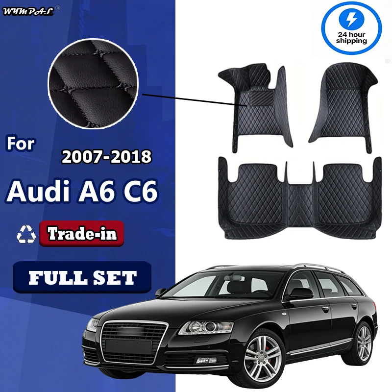 

Роскошные автомобильные коврики для Audi A6 C6 4F C7 4G Avant Wagon 2007~2018, кожаные, грязезащитные, прочные, автомобильные аксессуары