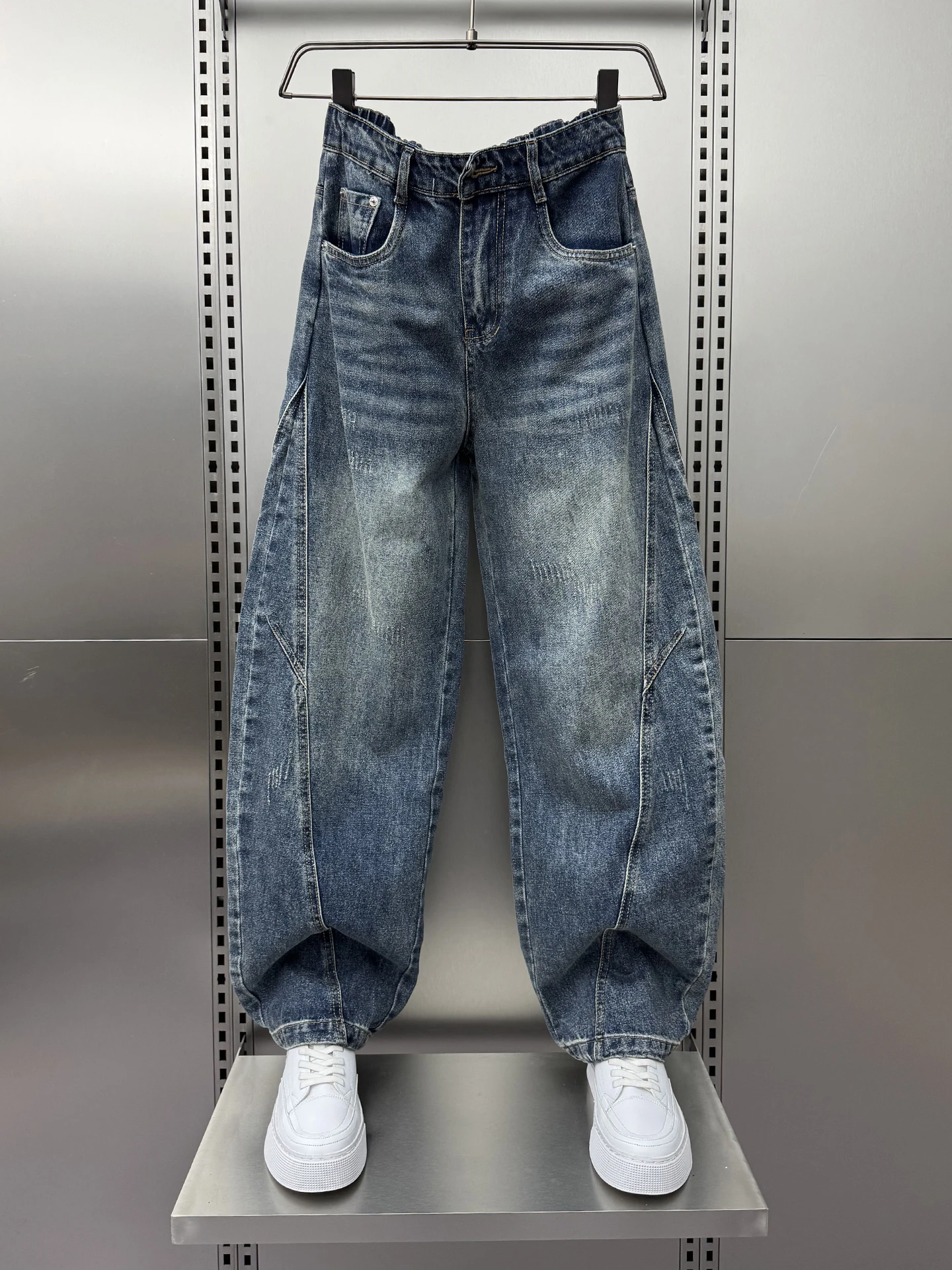 

Мужские джинсы в стиле ретро, американские, с широкими штанинами, в стиле рабочей одежды, весна-осень, новая трендовая модель, свободные повседневные брюки со средней посадкой, на молнии