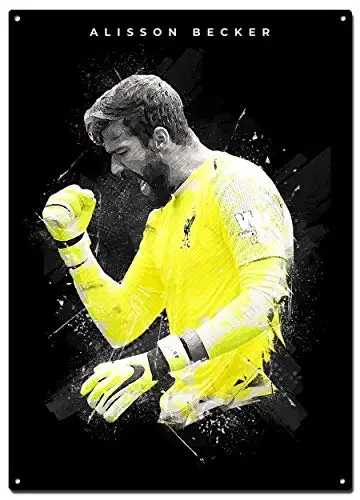 Alisson Becker Metal Tin Signs, Football Abstract Art Poster, Decorative Signs Wall Art Home Decor - 12X16 Inch (30X40 cm)