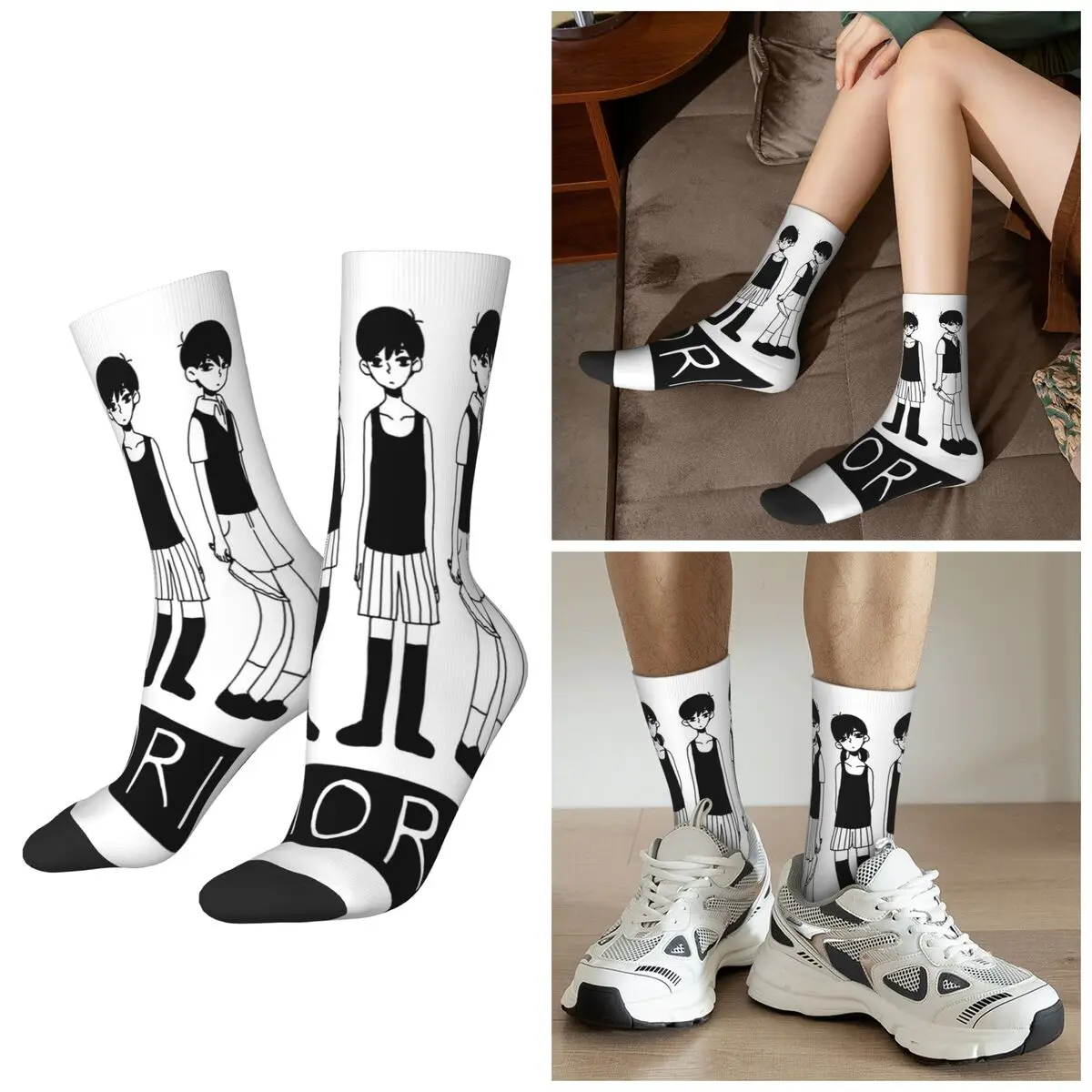

Винтажные игровые носки All Seasons Omori, спортивные носки средней длины в стиле Харадзюку, носки в стиле хип-хоп для мужчин и женщин, подарки на день Святого Валентина