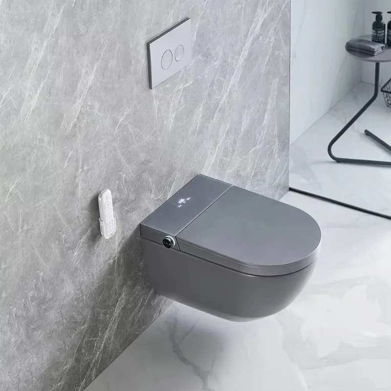 

Grey ceramic toilet multi-function remote control automatic operation smart toilet