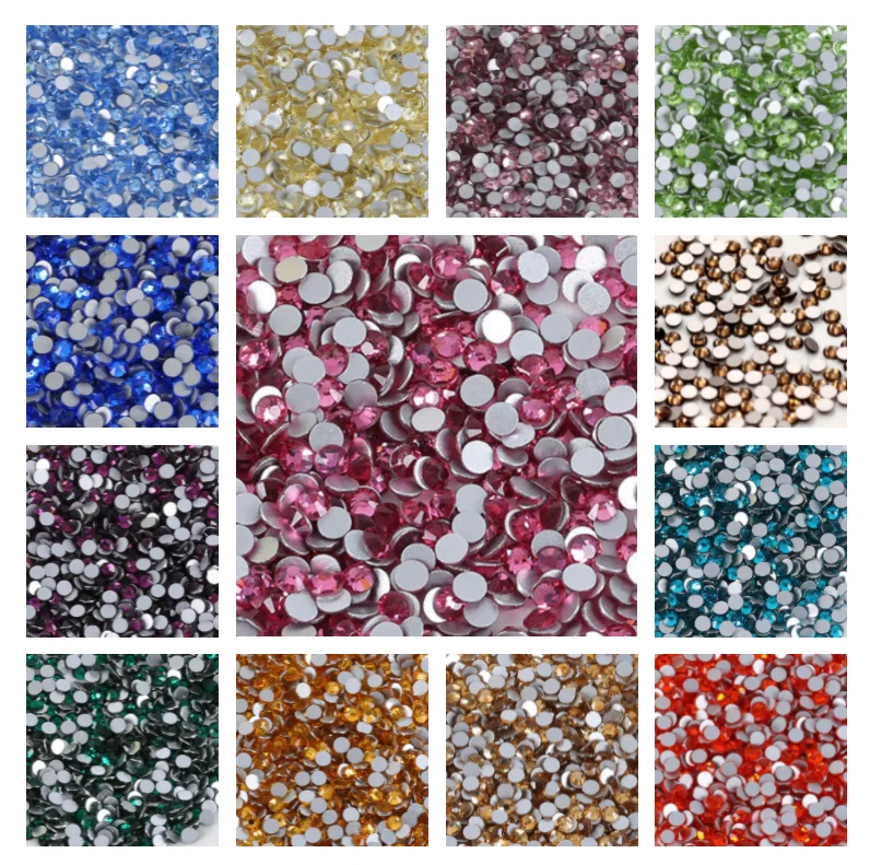 77colors AB SS3 (1.4mm)1440pcs Flat Back Non HotFix Nail art Rhinestone 3D Glass Nail Art Decorations Garment Mix Rhinestone