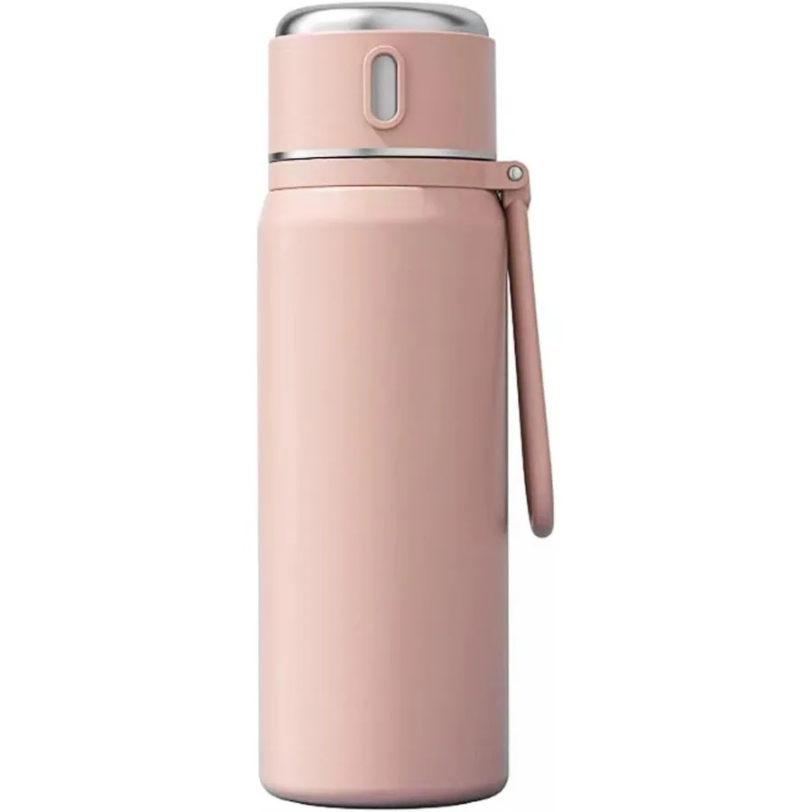 

Insulated Stainless Steel Vacuum Flask for Hot Drinks with Handle Thermal Water Bottle Travel Mug with Locking Lid Perfect for