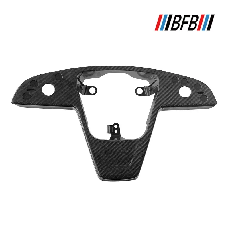 

For Tesla Model S Real carbon fiber steering cover replacement steering wheel cover lnterior Mouldings 2022-2024 Accessories