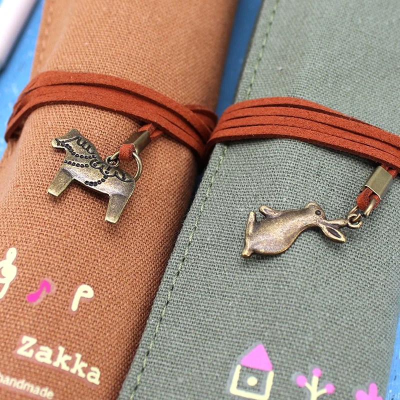 Retro etui na ołówki 245mm*190mm Proste płócienne etui na ołówki Uchwyt na ołówki dla studentów