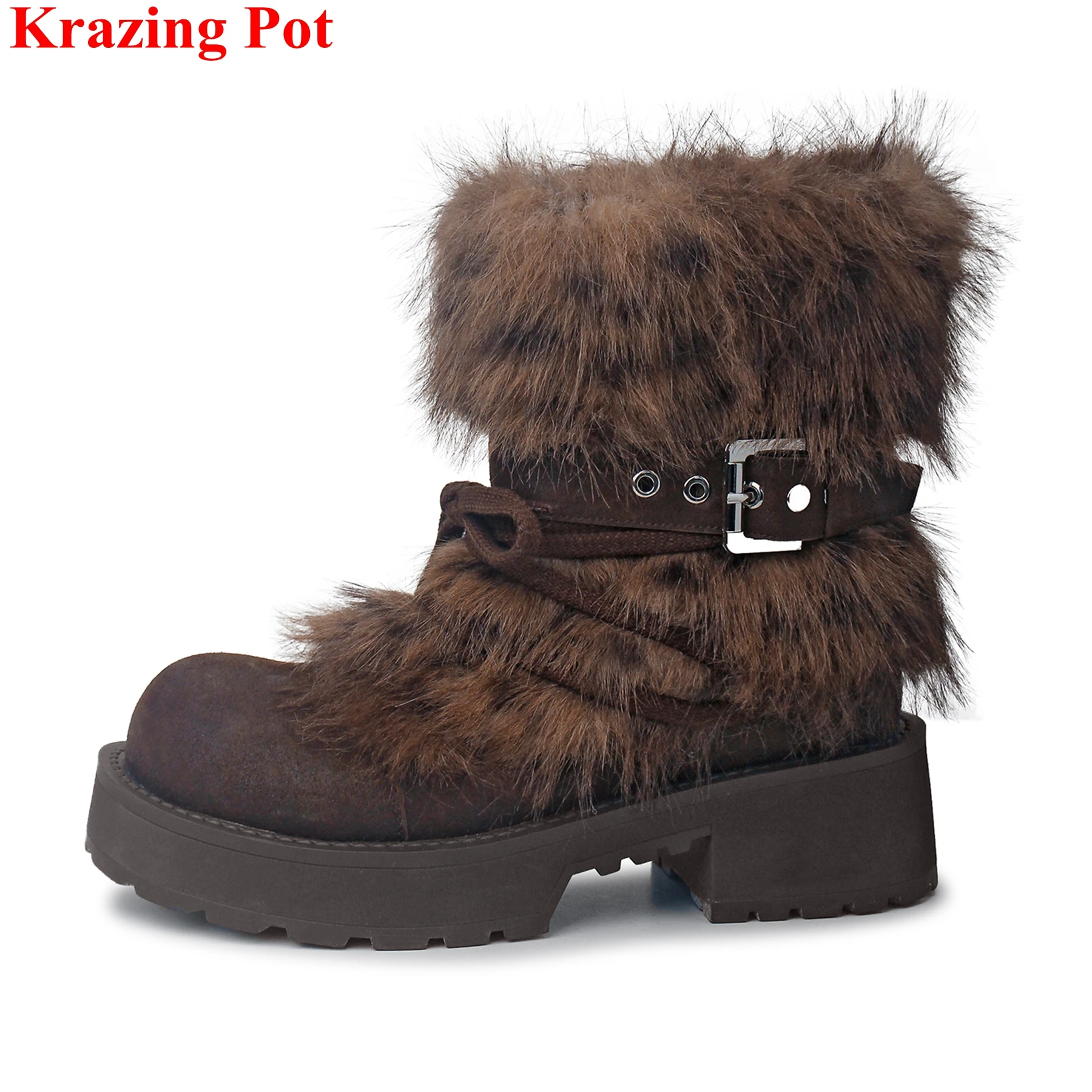 Fashion Cow Skin Fur High Heels Modern Snow Boots Keep Warm Leopard Winter Shoes Dating Luxury Retro Platform Women Ankle Boots