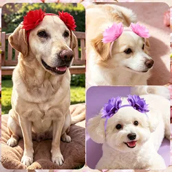 Lazos flor ajustables para perros – Accesorio fiesta