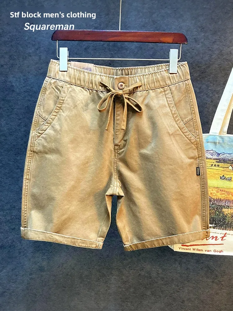 

Мужская рабочая одежда высокого качества orts, американская повседневная тонкая свободная длина пять четвертей, молодежная весна-лето Faion Ci, хлопок