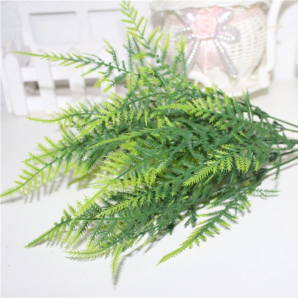 Stems Artificial Plants Asparagus Fern Plastic Ferns Green Leaves Fake Flower Wedding Office Home Ornaments Table Decorations