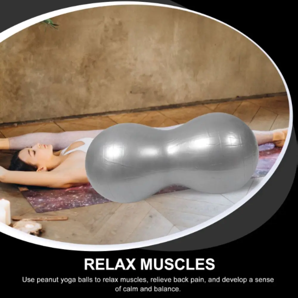 كرة يوجا سميكة مقاومة للانفجار، مادة PVC غير قابلة للانزلاق، كرة لياقة بدنية بنمط الفول السوداني مع كرة تدريب القوة الأساسية للمضخة