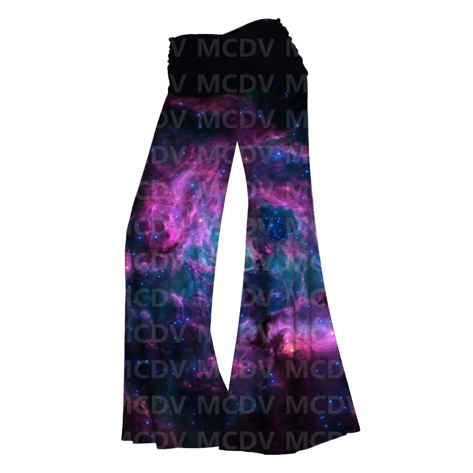 

Women's Wide Leg Pants Galaxy 3D Printed Women's Casual Pants 7 Color 02