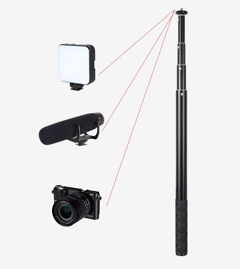 عصا سيلفي قابلة للتعديل متوافقة مع مثبت Gimbal DJI Osmo Mobile Feiyu/Zhiyun Smooth Q & 4 وجميع Gimbles مع 1/4 بوصة