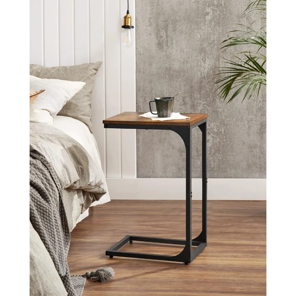 

VASAGLE C-Shaped End Table, Small Side Table for Couch, Sofa Table with Metal Frame for Living Room, Bedroom, Bedside