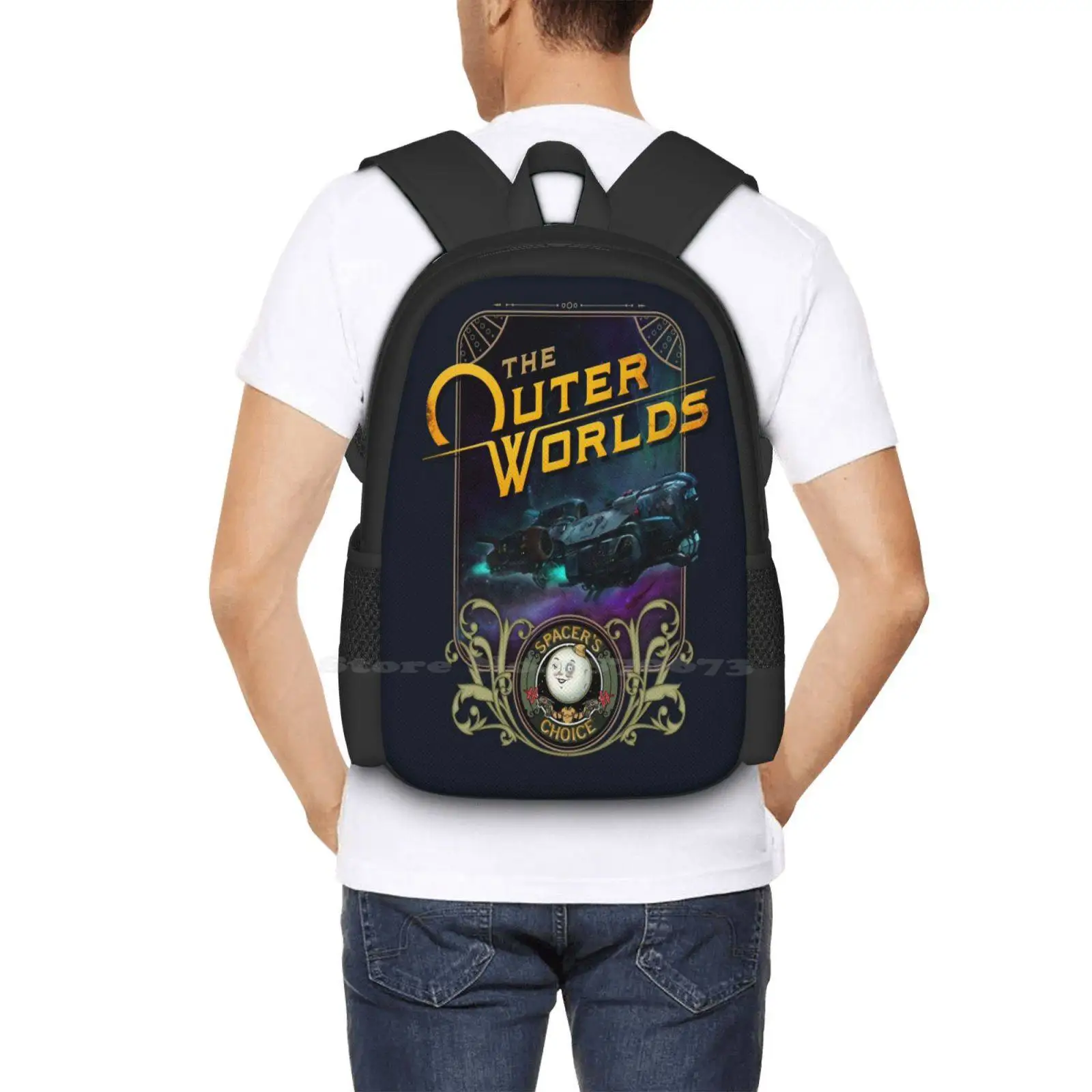 Nouveau mochilas espaciales para adolescentes escolares, bolsas de viaje para niñas, The Outer Worlds, la elección poco fiable, Sci Fi, Galaxy, espacio exterior