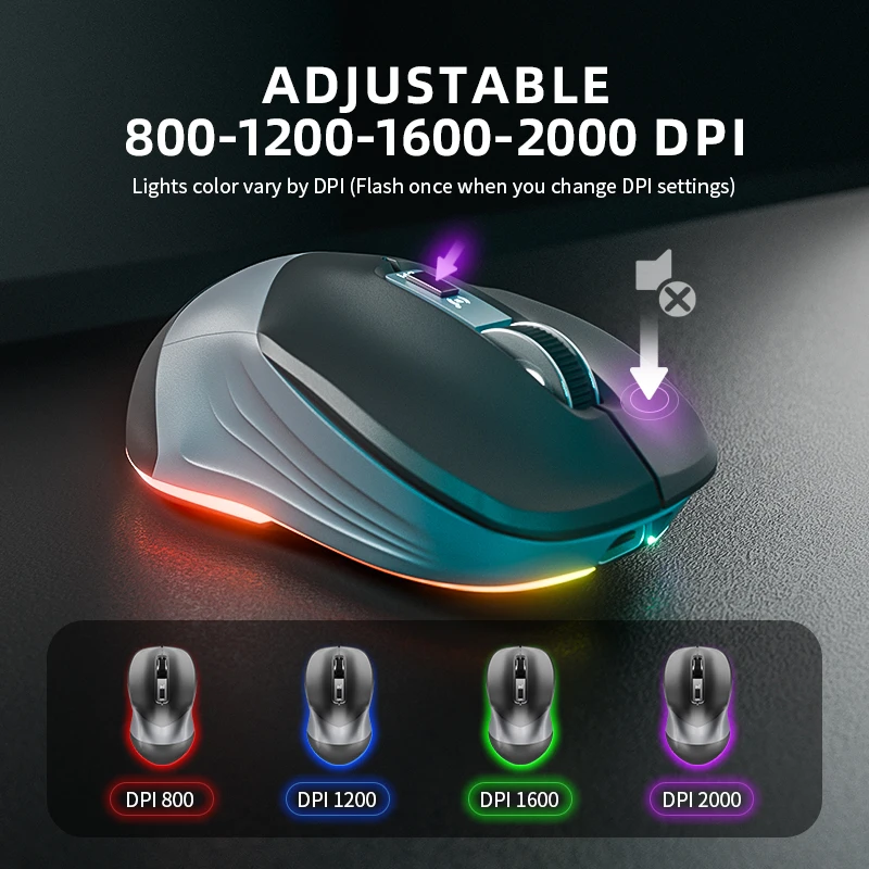 

LED mouse 2.4Ghz optical wireless mouse Portable Wireless Light Speed Optical Ergonomic Mice for Mac OS / Windows Mini PC