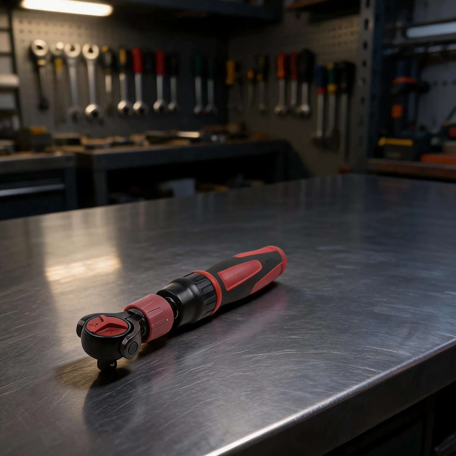 Ratchet Socket Wrench with 3/8 Inch Drive Flexible Pivoting Head and Telescoping Handle Extending 230 295mm for Use