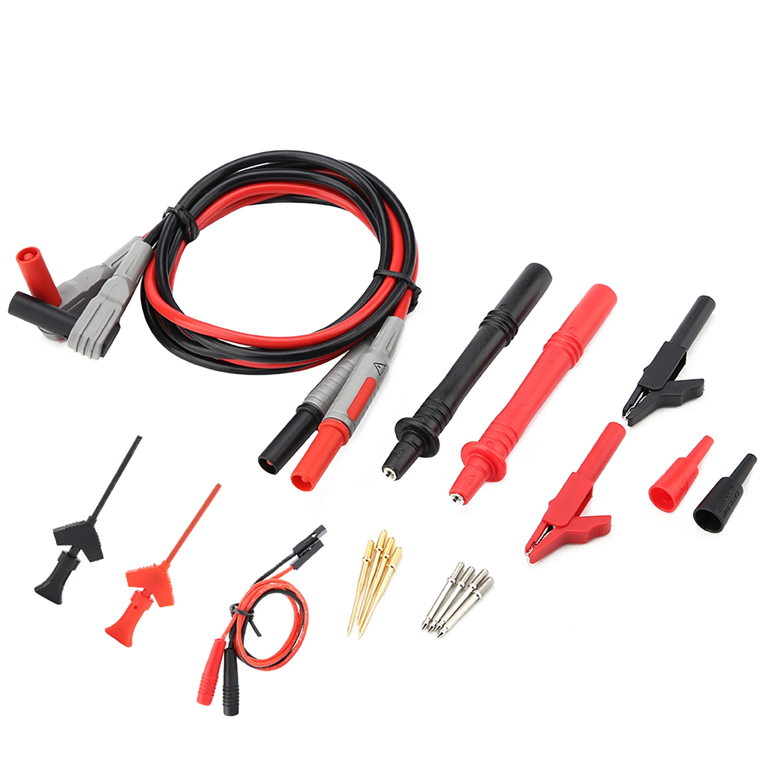 P1300C Multimeter Test Leads with Crocodile Clip Replaceable Probe Tip Set Multifunction Adjustable Pin Multimeter Test Pen Clip