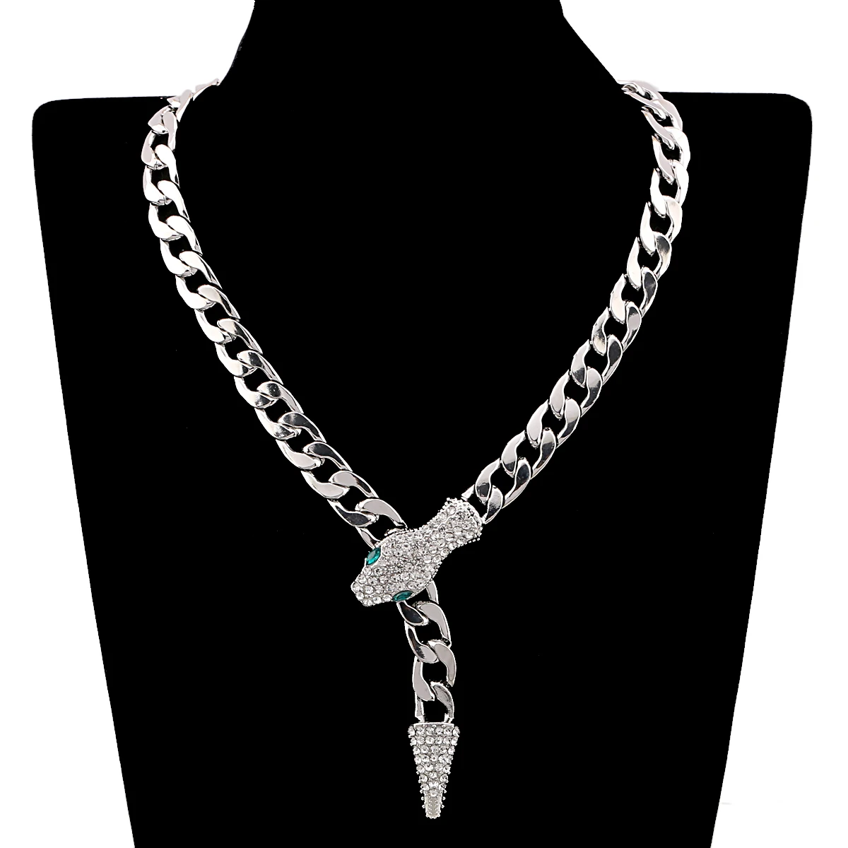 Popular Gold Plating Chain Snake Necklace Statement Chunky Punk Street Showing Magnetic Button Cute Chokers Necklaces Jewelry