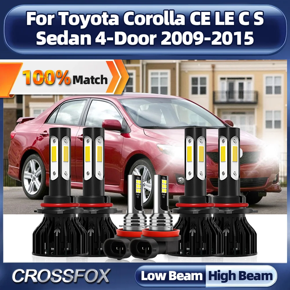 

LED Headlight Bulbs 360W 60000LM Super Bright Auto Lamps 6000K 12V For Toyota Corolla CE LE C S Sedan 4-Door 2009-2013 2014 2015