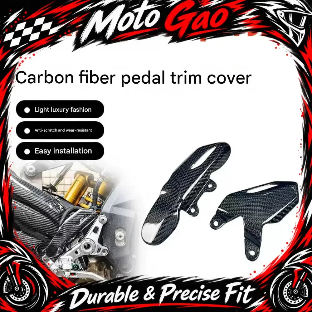 【Precise Fit】Carbon fiber front footpeg cover for QJMOTOR SRK921RR Super921 motorcycle modification parts