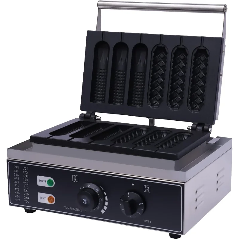 1500 واط التجارية آلة الوافل 110 فولت 2 شكل الذرة الكهربائية هوت دوج الهراء صانع مقرمش الخبز الذرة الفطائر غير عصا صانع 6 قطعة